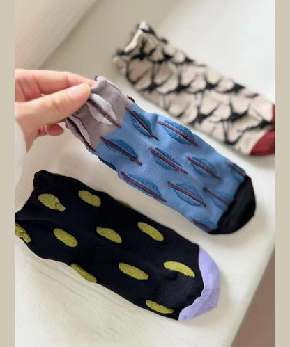 Unisex Crew Sokker Colorblock Jacquard Design 4