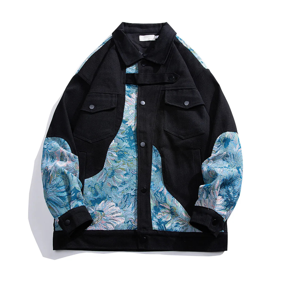 Unisex Denimjakke med Blomsterpaneler 0