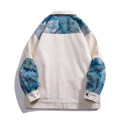 Unisex Denimjakke med Blomsterpaneler 3
