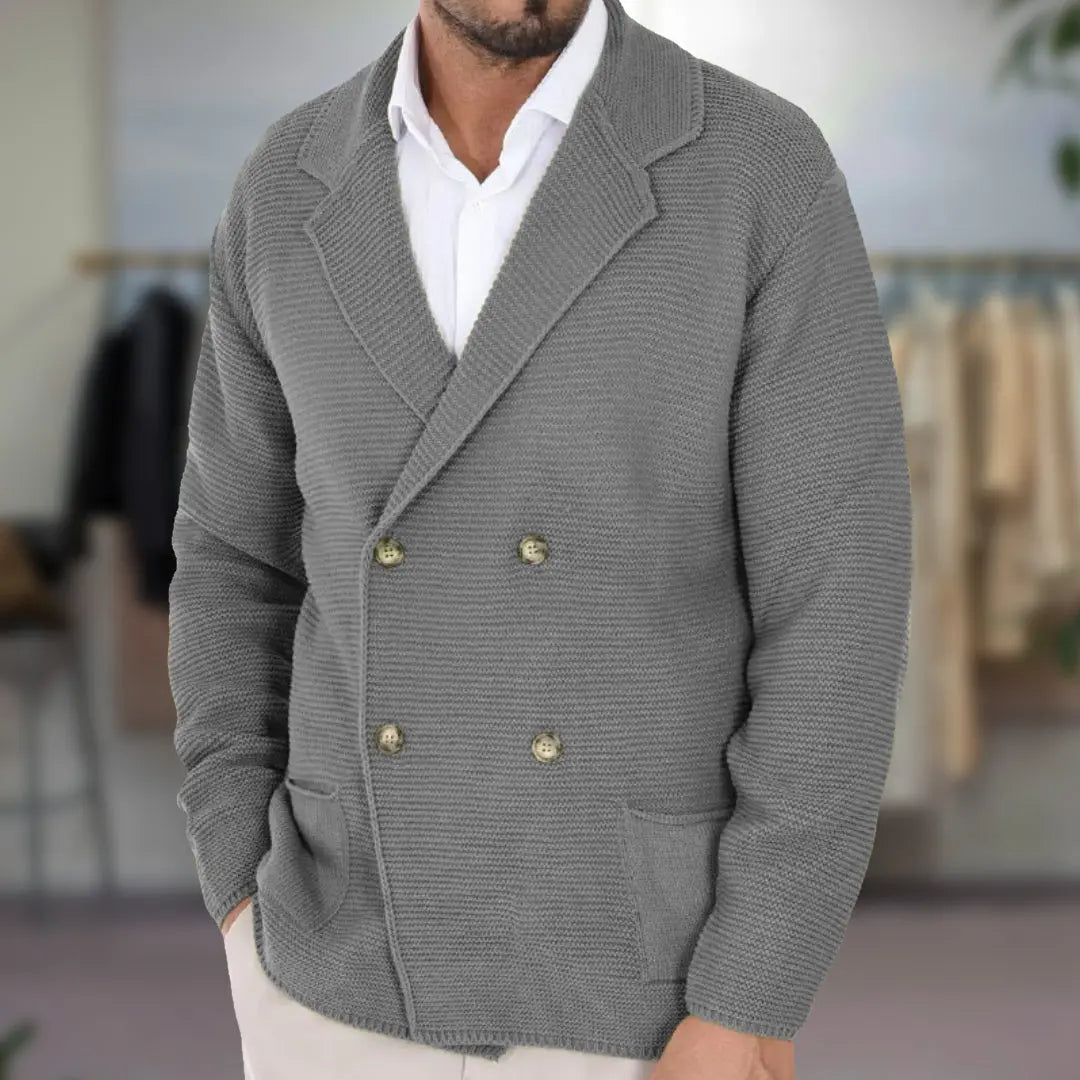 Unisex Dobbeltbundet Cardigan Klassisk Stil 2