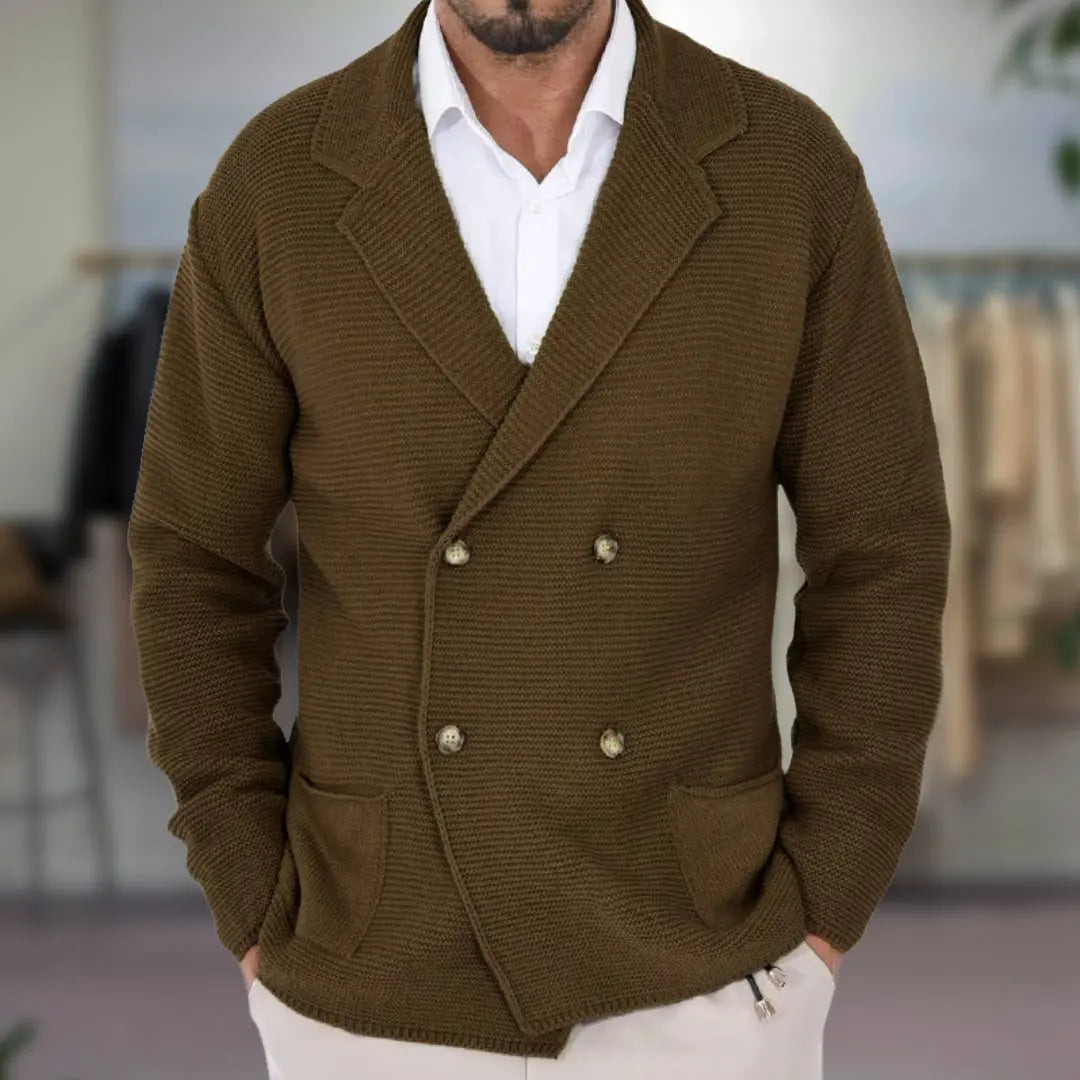 Unisex Dobbeltbundet Cardigan Klassisk Stil 3