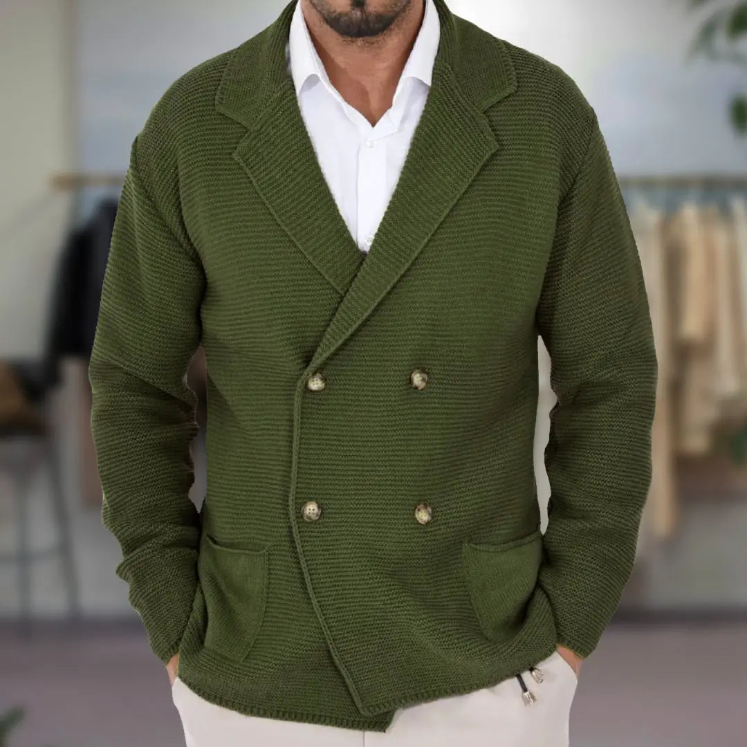 Unisex Dobbeltbundet Cardigan Klassisk Stil 4
