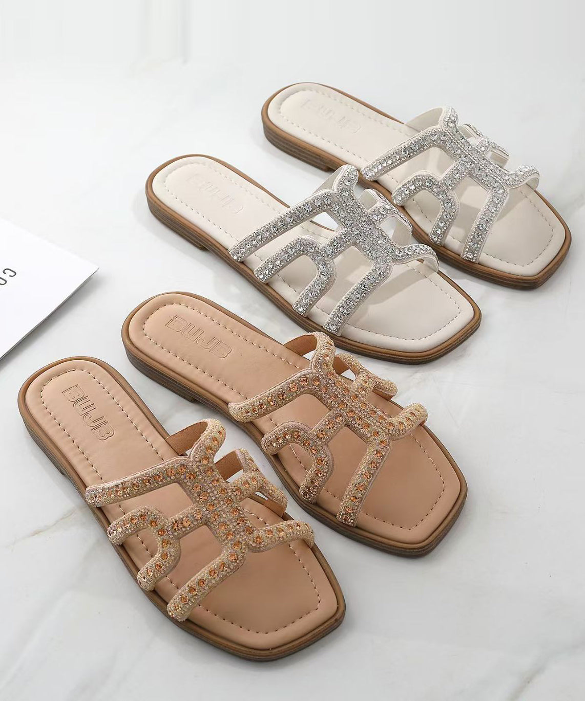 Unisex Flip Flops med Rhinestone Detaljer 4