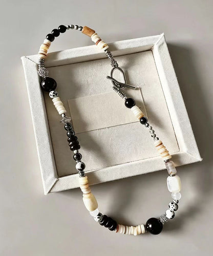 Unisex Halskæde Boho Stil med Naturlige Sten og Kokosskal Perler 2