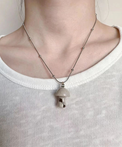 Unisex Halskæde med Natursten Vedhæng Simpel Stil 2