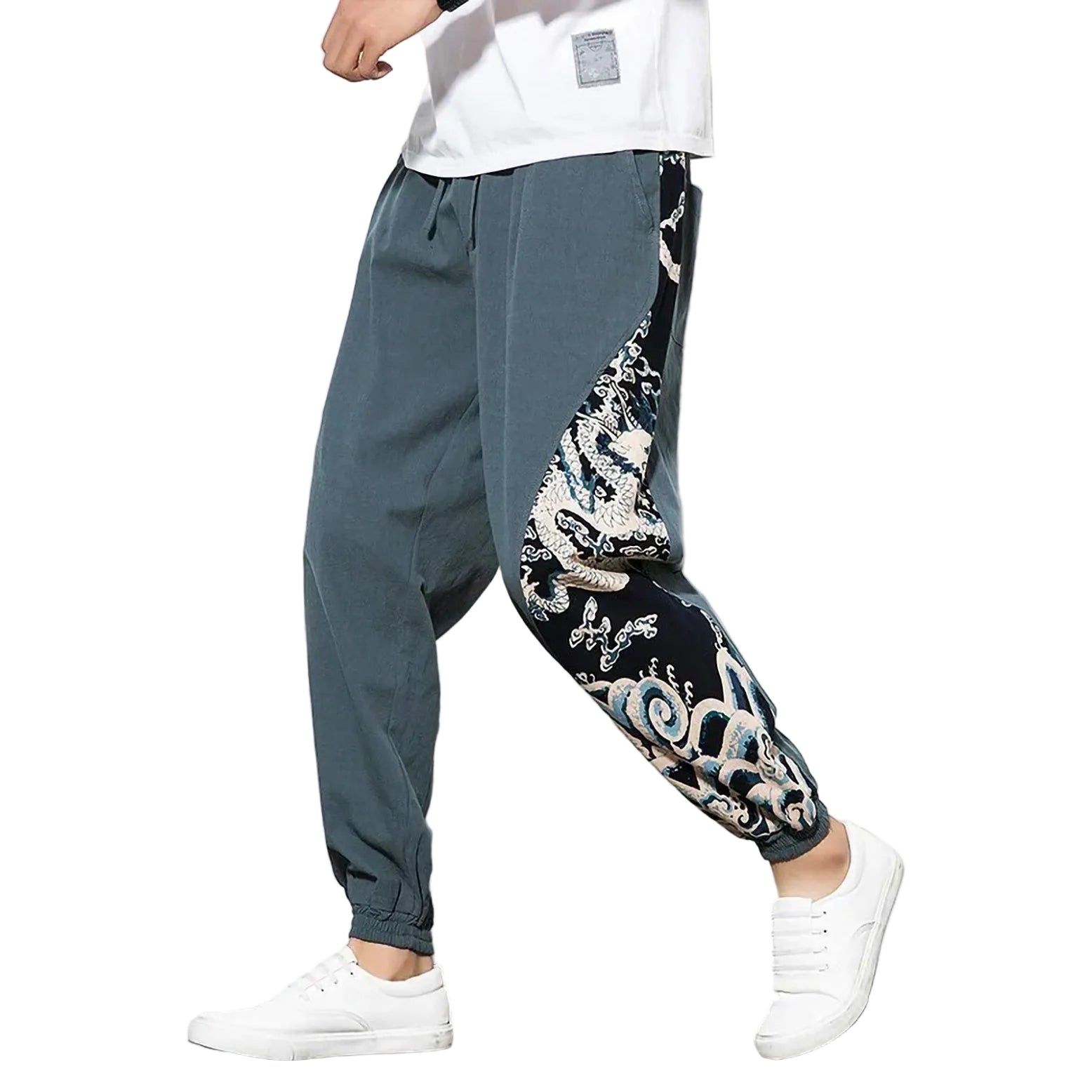 Unisex Harem Bukser Med Japansk Dragekunst Stil 0