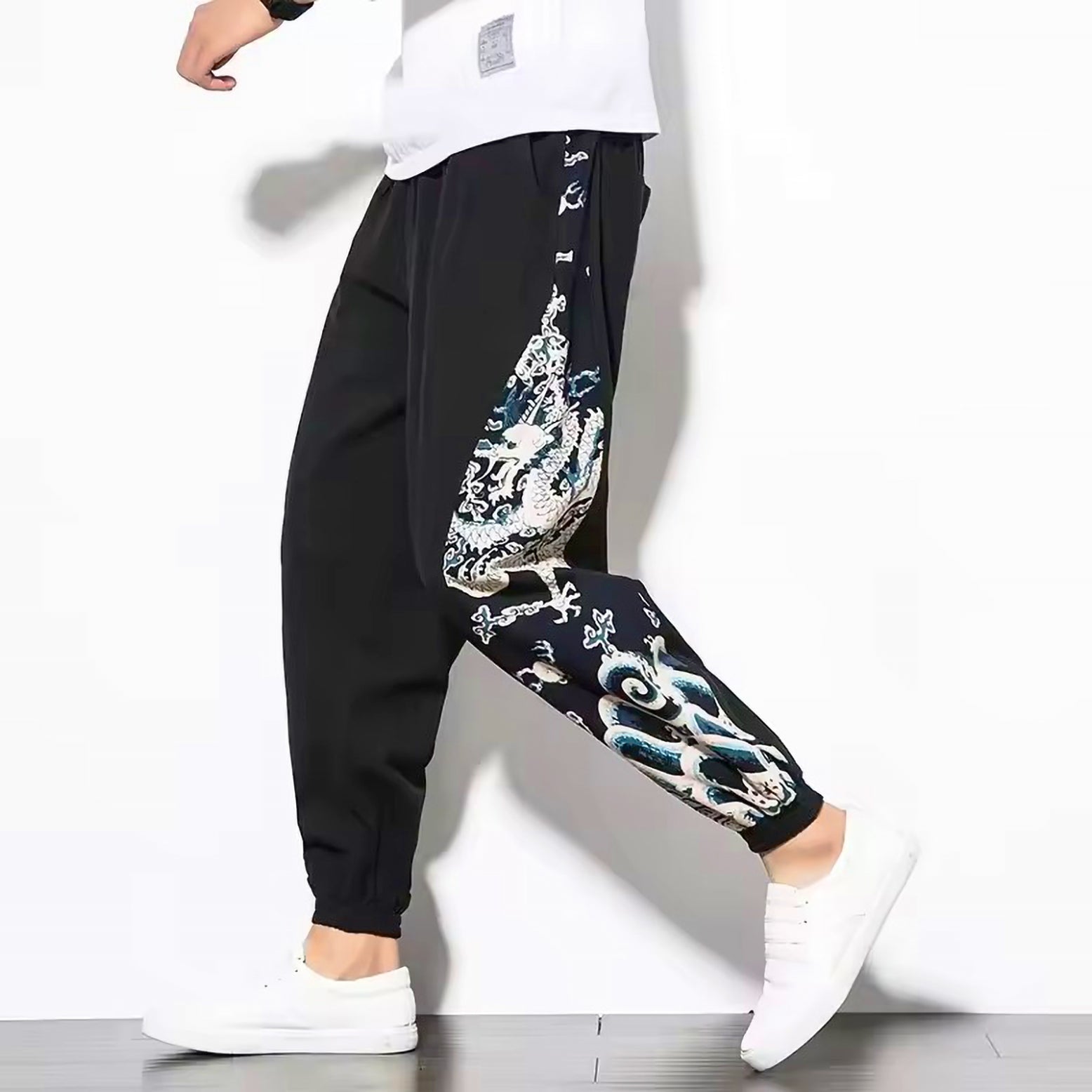 Unisex Harem Bukser Med Japansk Dragekunst Stil 4