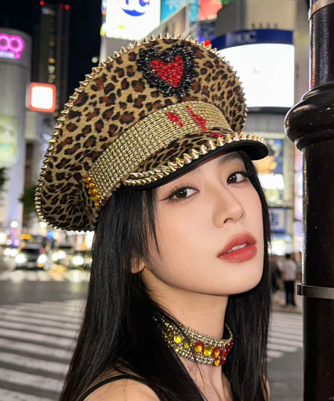 Unisex Hat Fladskygget med Leopardprint 0