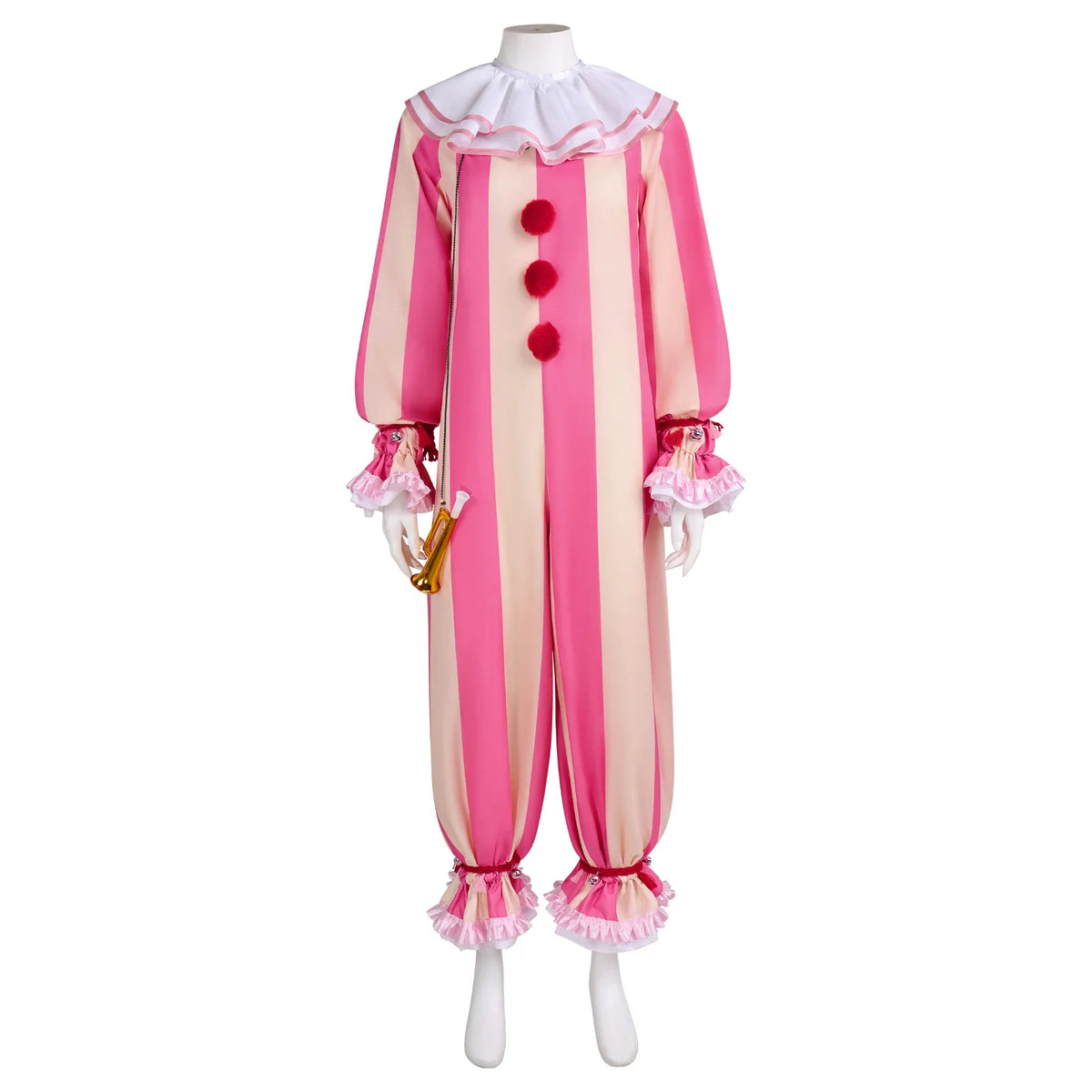 Unisex Jumpsuit Cirkus Klovn Kostume til Karneval og Halloween 0