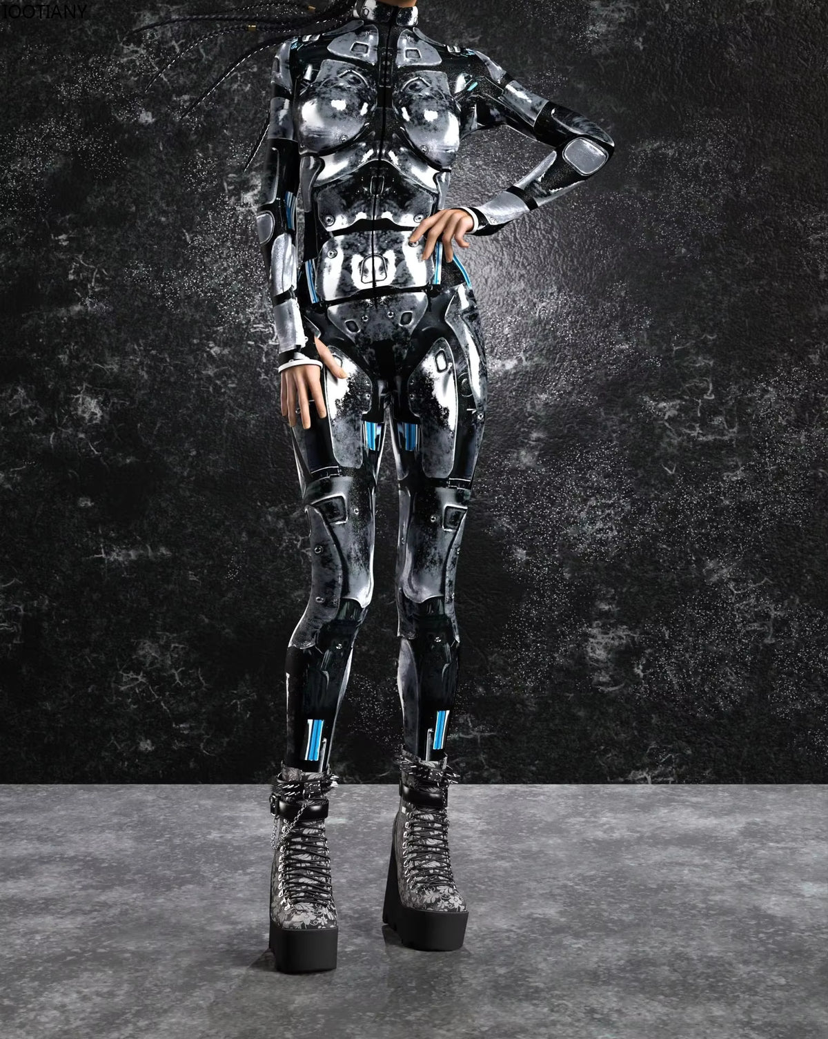 Unisex Jumpsuit Cyberpunk Stil til Cosplay og Temafester 8