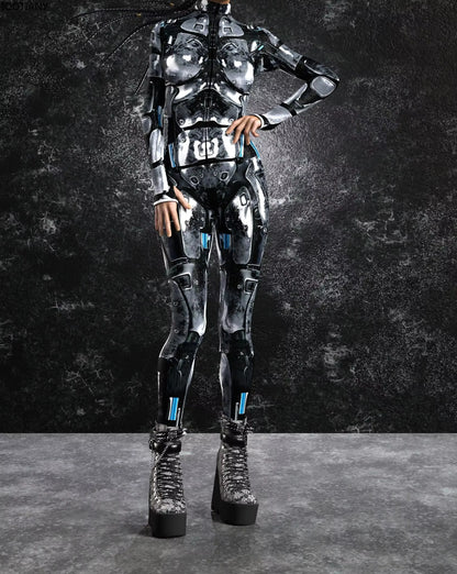 Unisex Jumpsuit Cyberpunk Stil til Cosplay og Temafester 8