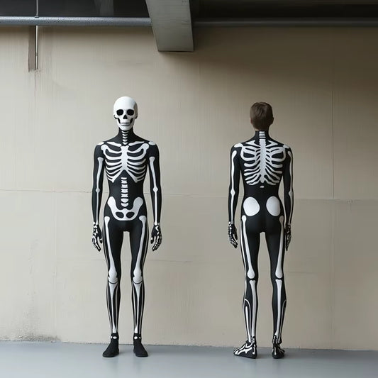 Unisex Jumpsuit Med Skeletdesign Til Fest Og Cosplay 0