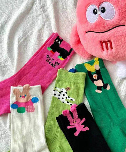Unisex Mellemlægsstrømper Koreansk Stil Tegneserie 1