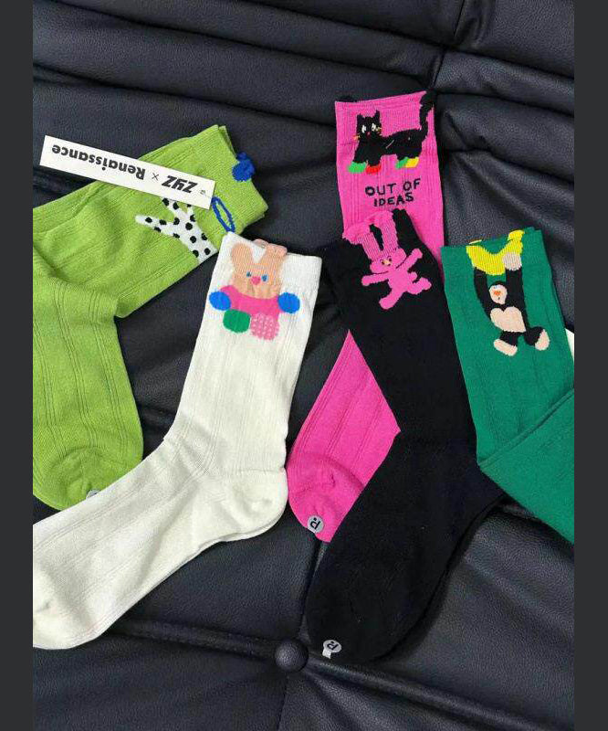 Unisex Mellemlægsstrømper Koreansk Stil Tegneserie 3