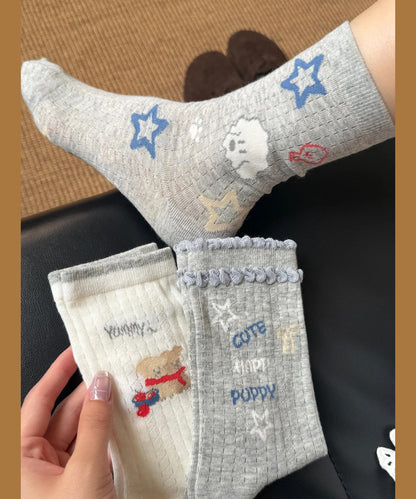 Unisex Mid Calf Sokker Jacquard Design 1