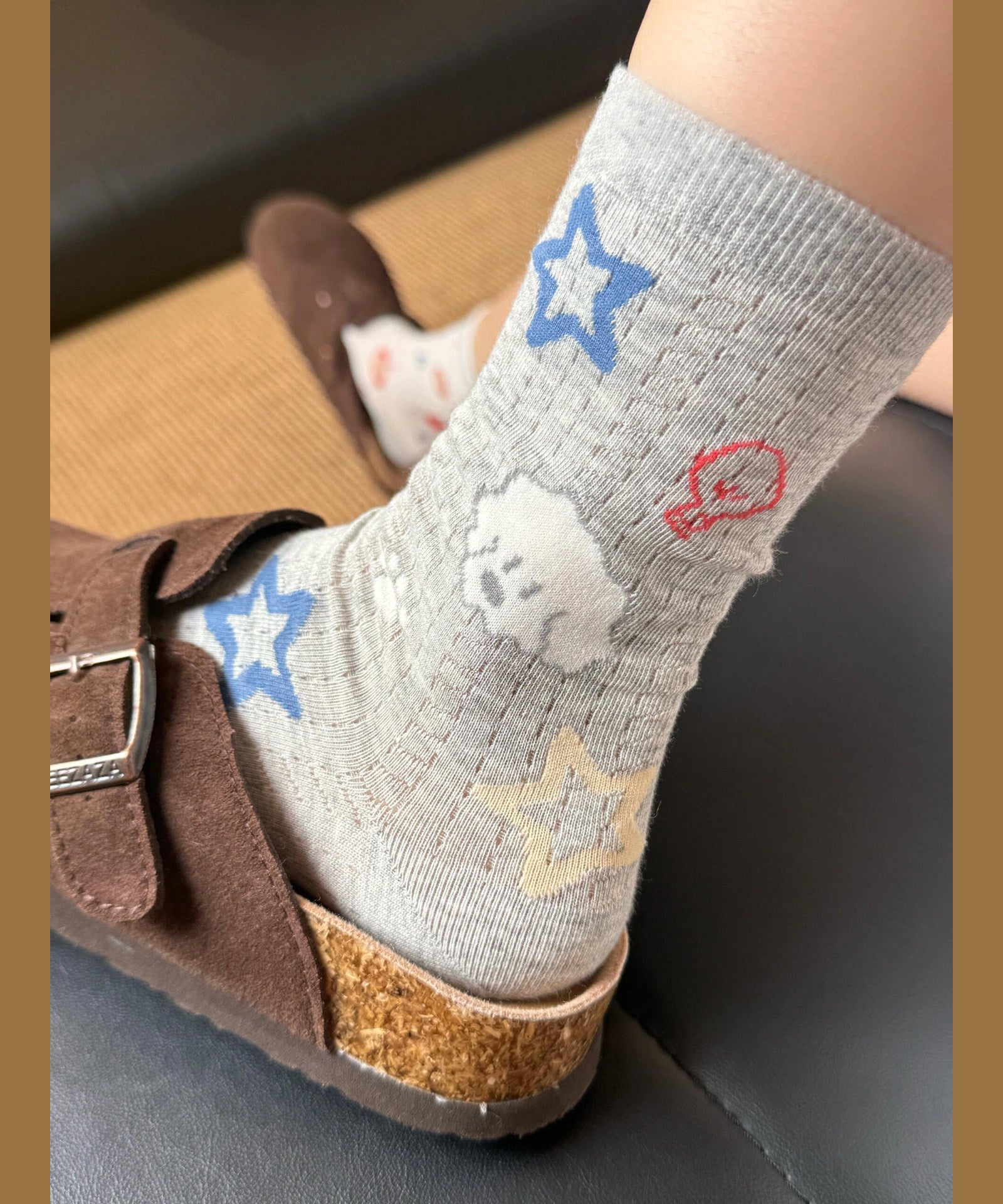 Unisex Mid Calf Sokker Jacquard Design 2