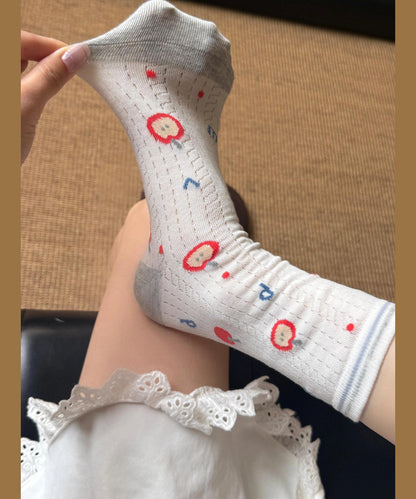 Unisex Mid Calf Sokker Jacquard Design 4