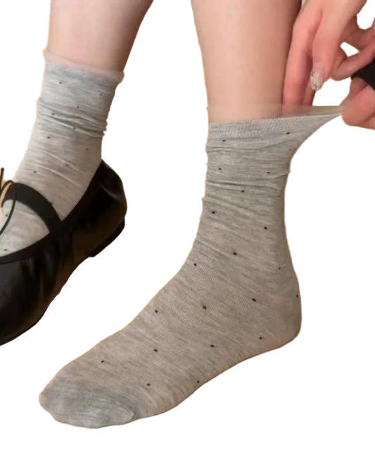 Unisex Mid Calf Sokker Med Prikmønster Komfortabel Stilfuld Design 0