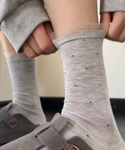 Unisex Mid Calf Sokker Med Prikmønster Komfortabel Stilfuld Design 3