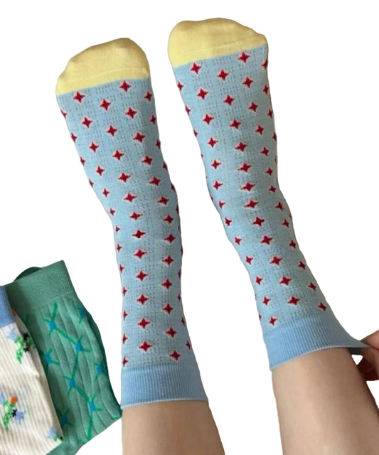 Unisex Mid Calf Sokker med Kontrasterende Design 2