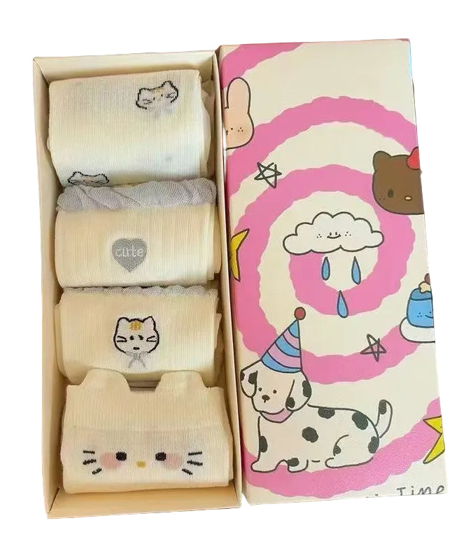 Unisex Mid Socks med Japansk Tegneserie Kattemotiv 0