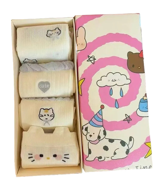 Unisex Mid Socks med Japansk Tegneserie Kattemotiv 0