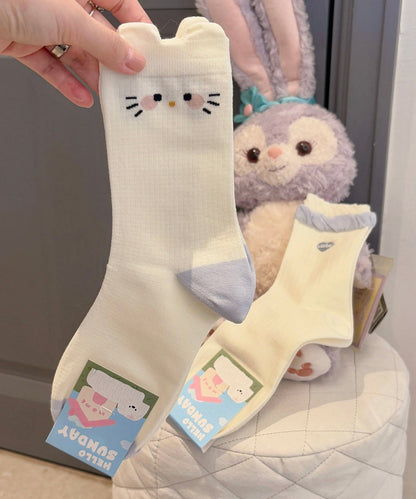 Unisex Mid Socks med Japansk Tegneserie Kattemotiv 4