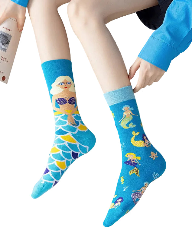 Unisex Mid Tube Socks with Cartoon Animal Design 0