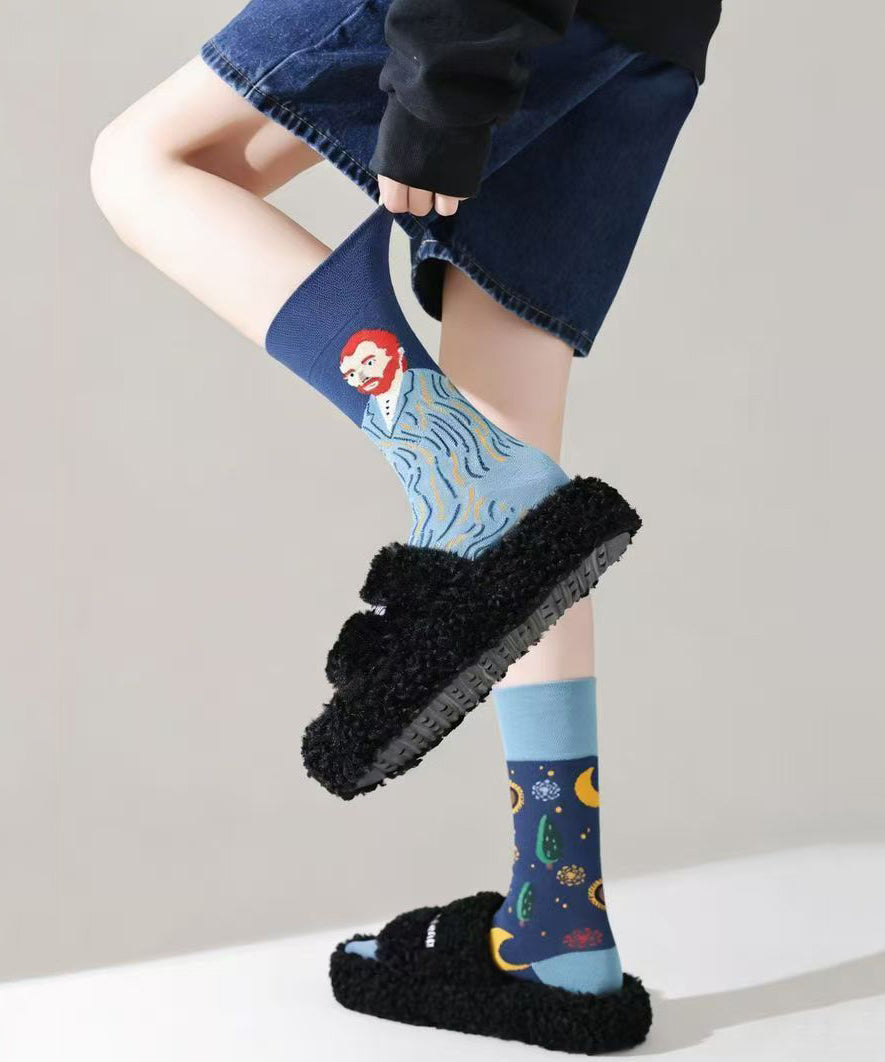 Unisex Mid Tube Socks with Cartoon Animal Design 2