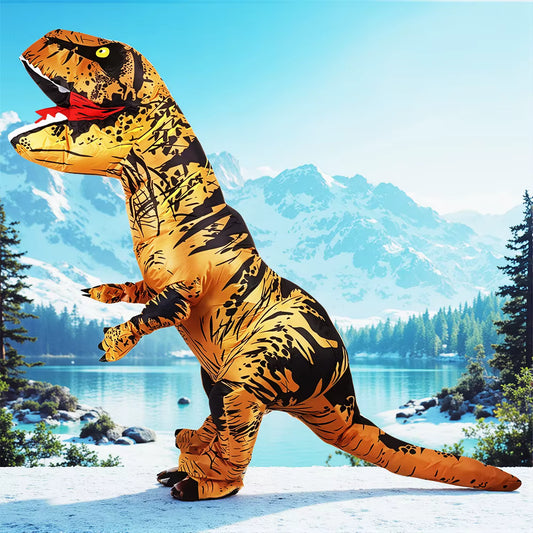 Unisex Oppusteligt Dinosaur Kostume til Halloween og Udklædning Voksne 0