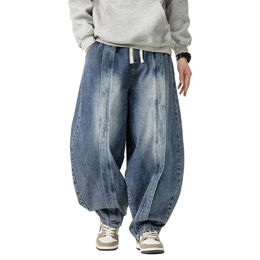 Unisex Oversize Jeans Med Justerbar Talje 0