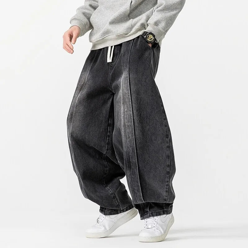 Unisex Oversize Jeans Med Justerbar Talje 4