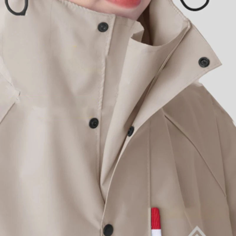 Unisex Regnfrakke Lang Oxford Vandtæt Poncho 3