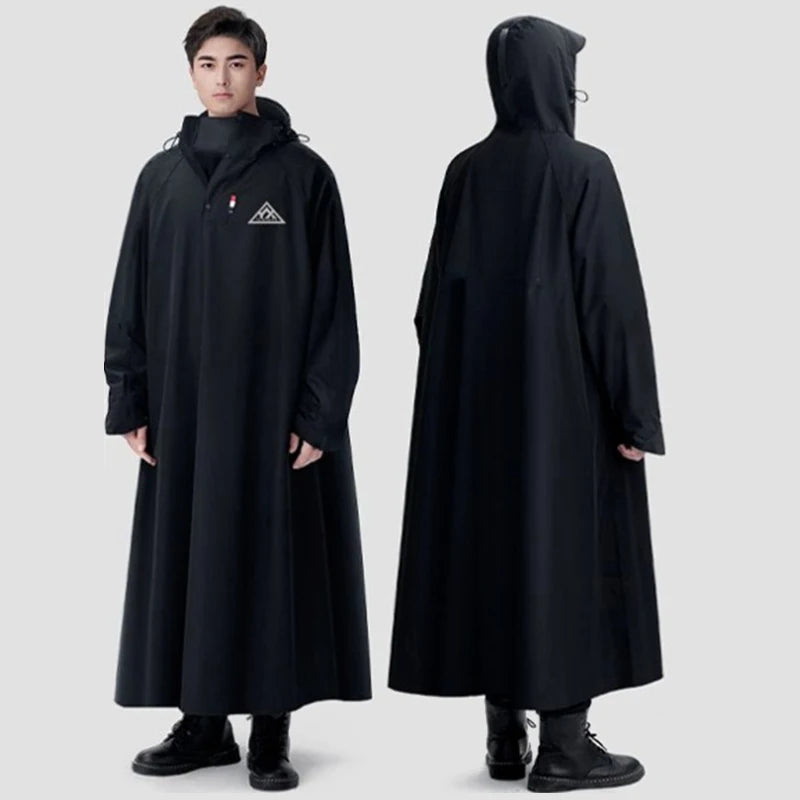Unisex Regnfrakke Lang Oxford Vandtæt Poncho 8
