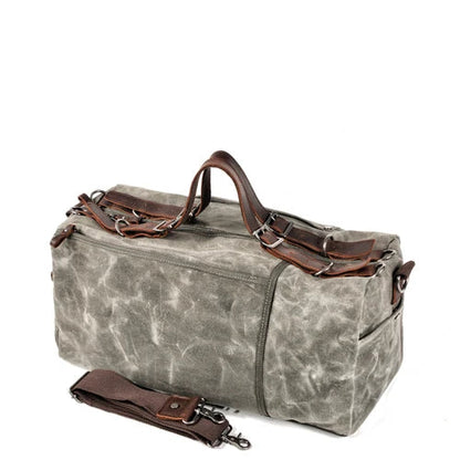 Unisex Rejsetaske Vokset Design Weekendtaske Med Justerbare Stroppper 7