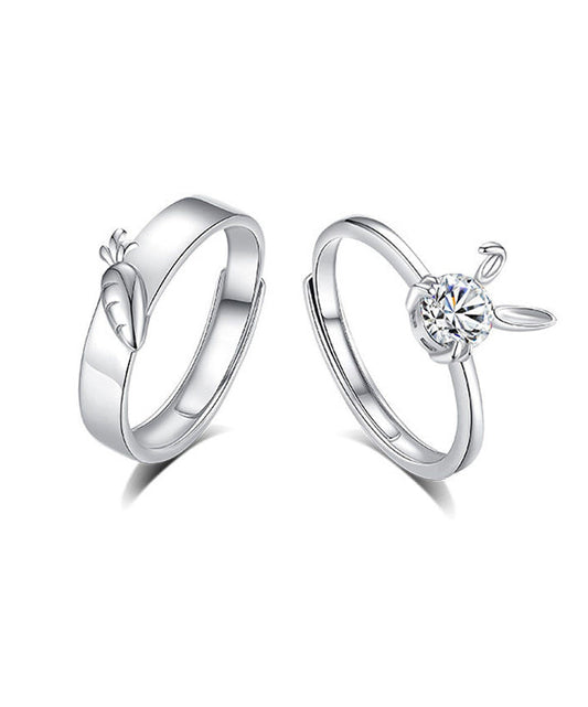 Unisex Ring Sæt med Gulerod og Kanin Design 4
