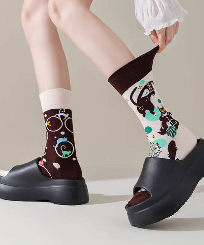 Unisex Sokker med Asymmetrisk Jacquard-mønster 2