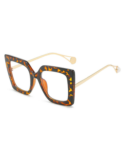 Unisex Square Sunglasses with Leopard Print 0