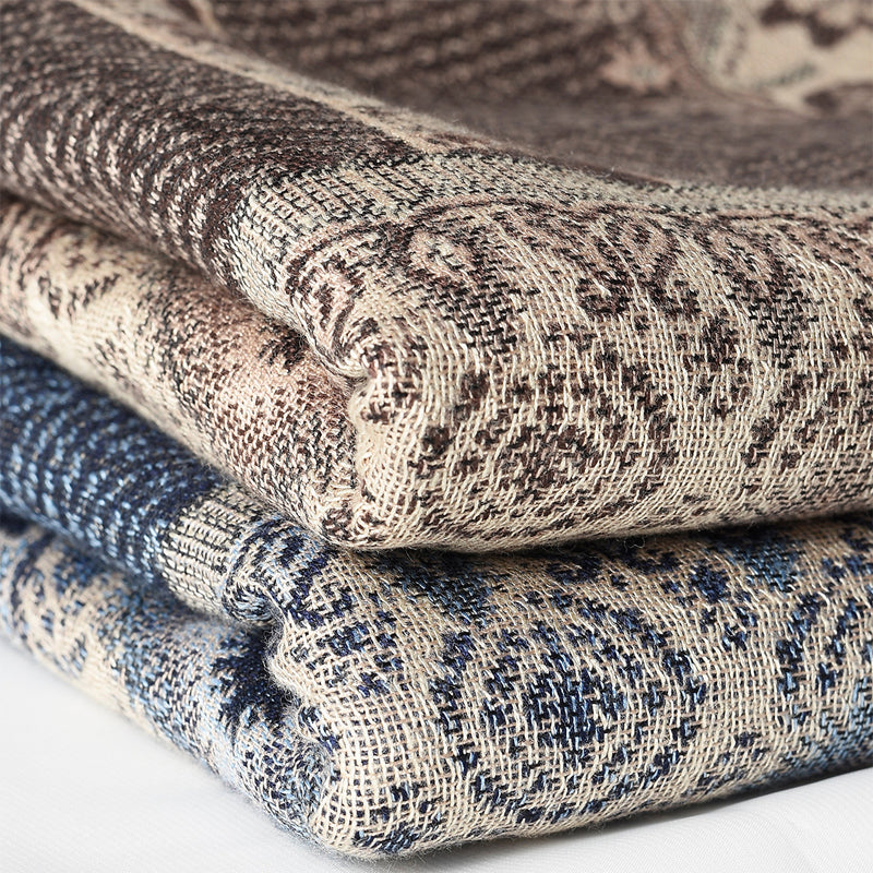 Unisex Tørklæde med Jacquard Mønster og Frynsede Kanter 2