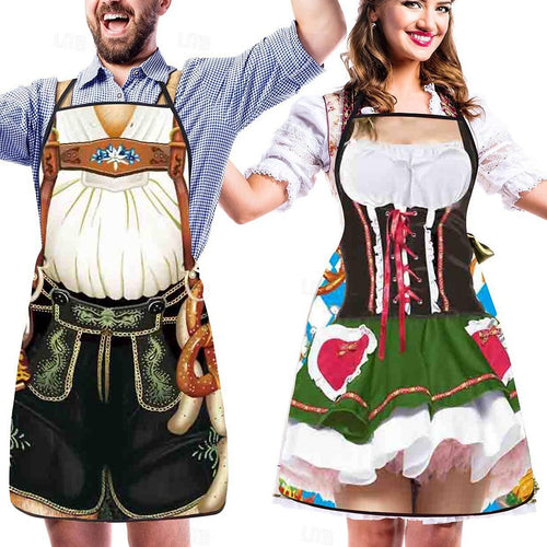 Unisex Trachten Skørtesæt Med 3D-Motiver Polyester Til Oktoberfest 0
