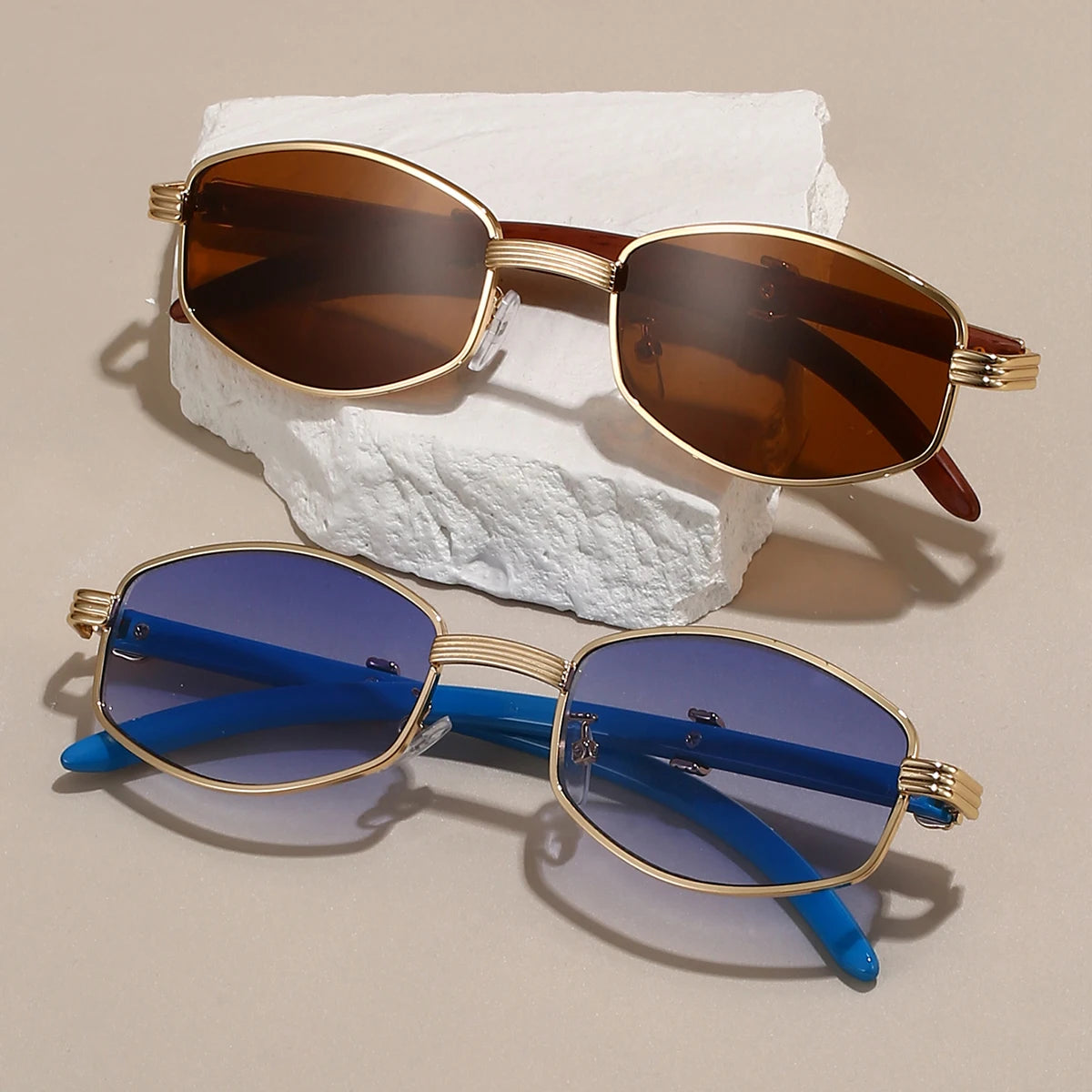 Unisex Vintage Hexagon Sunglasses 4