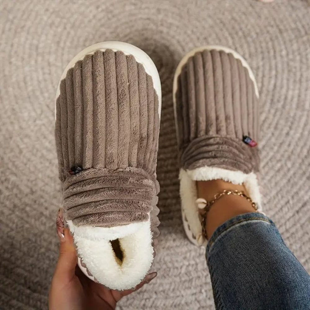 Unisex hjemmesko Bløde plys Skridsikre ergonomiske design 8