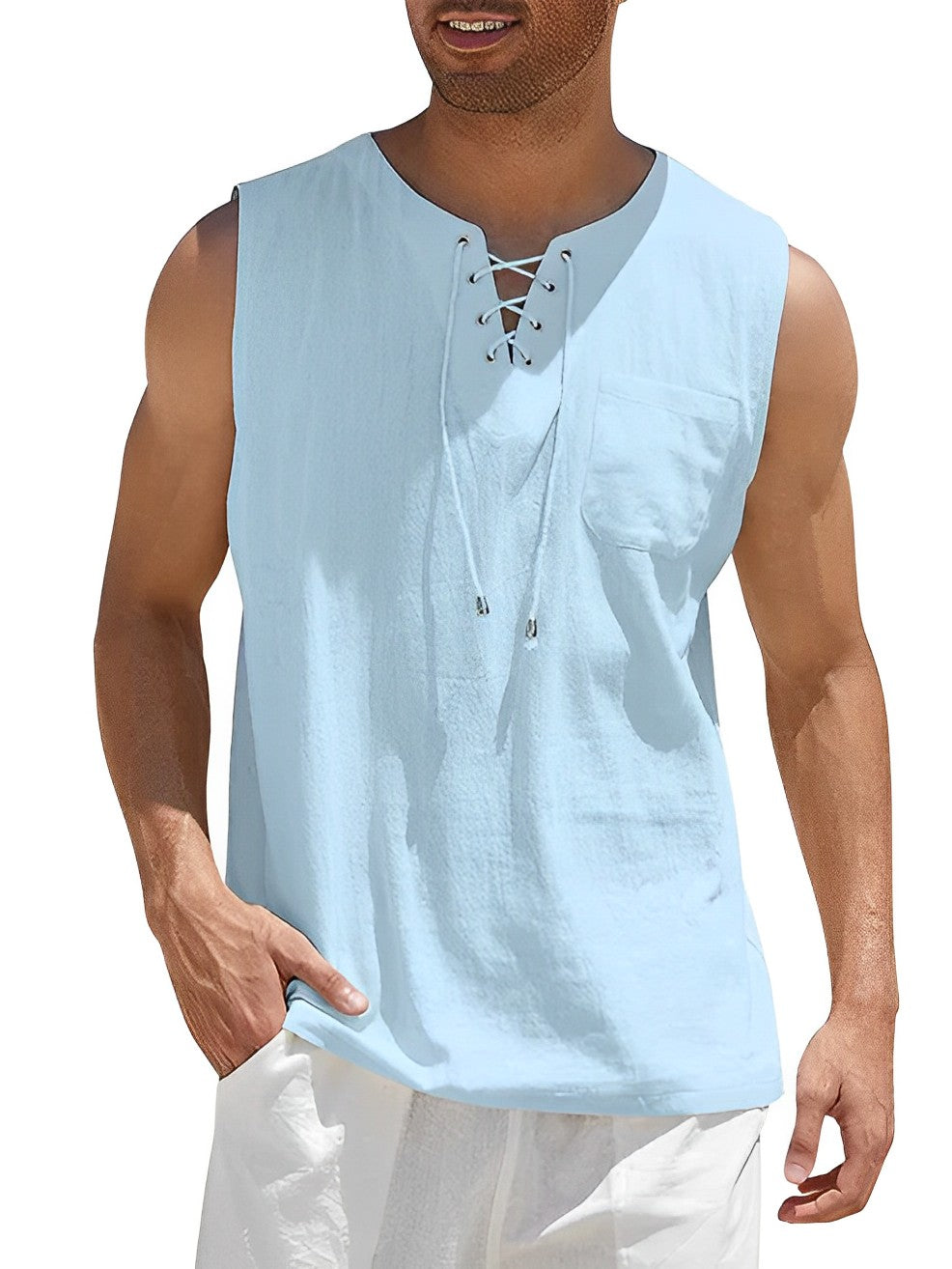 Mænds Tanktop Enkel Design Åndbar Materiale 4