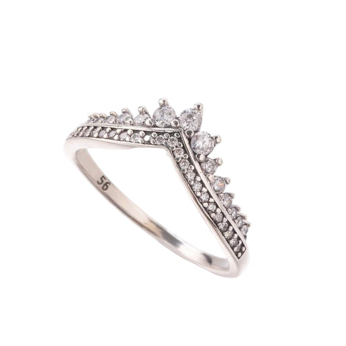 V-formet Sterlingsølv Ring