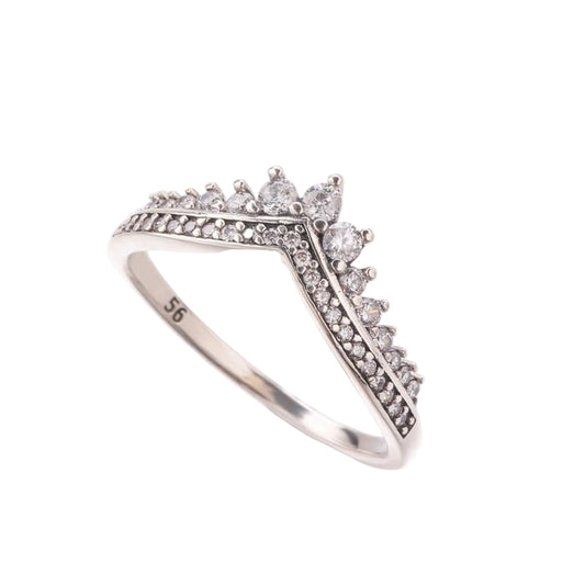 V-formet Sterlingsølv Ring