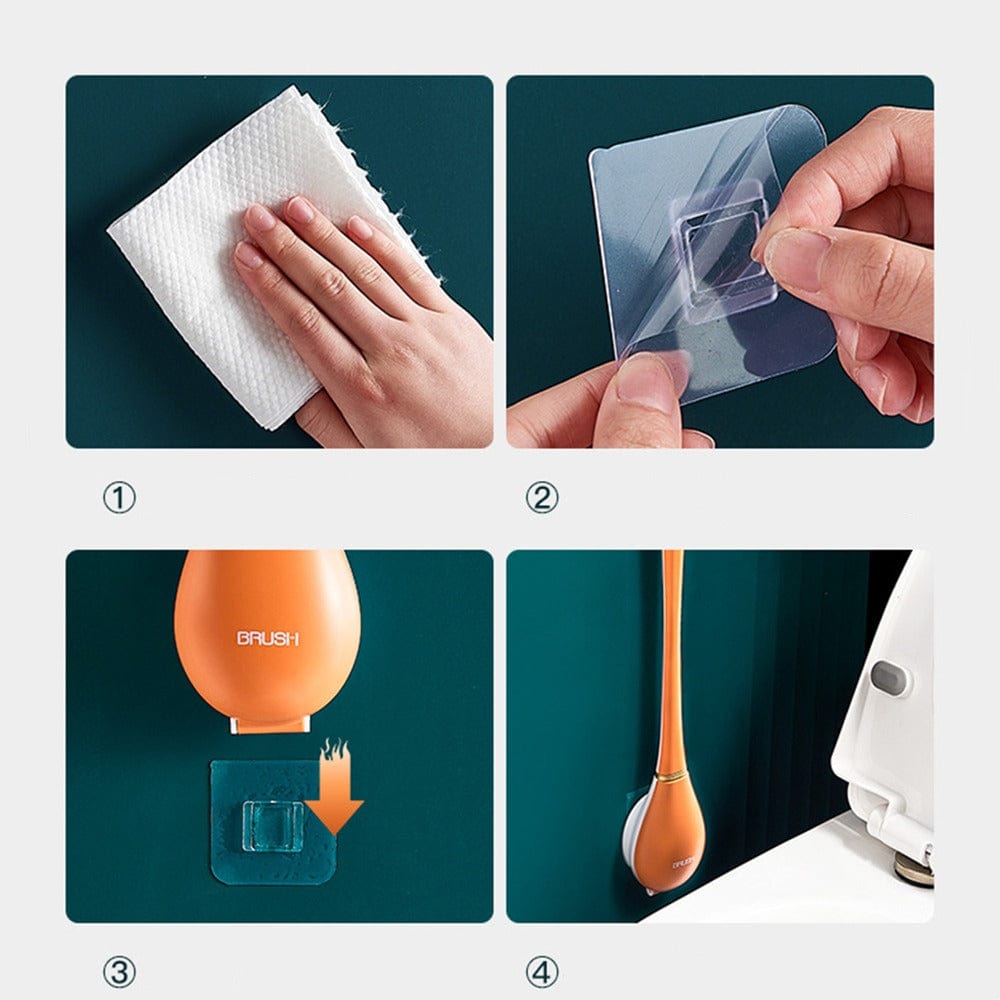 Væghængt Toiletbørste Silikone med Ergonomisk Håndtag til Effektiv Rengøring 2