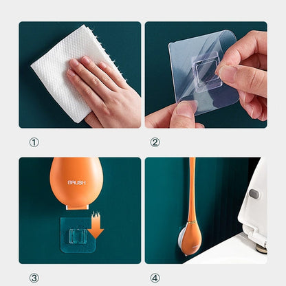 Væghængt Toiletbørste Silikone med Ergonomisk Håndtag til Effektiv Rengøring 2