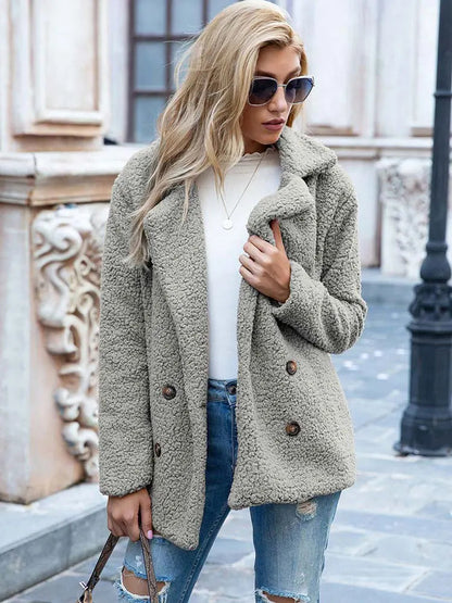 Varm Vinterjakke Dame Elegant Faux Fur 15