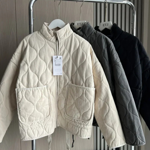 Varm Vinterjakke Dame Med Justerbar Taljesnor og Lynlås 4