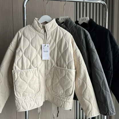 Varm Vinterjakke Dame Med Justerbar Taljesnor og Lynlås 4